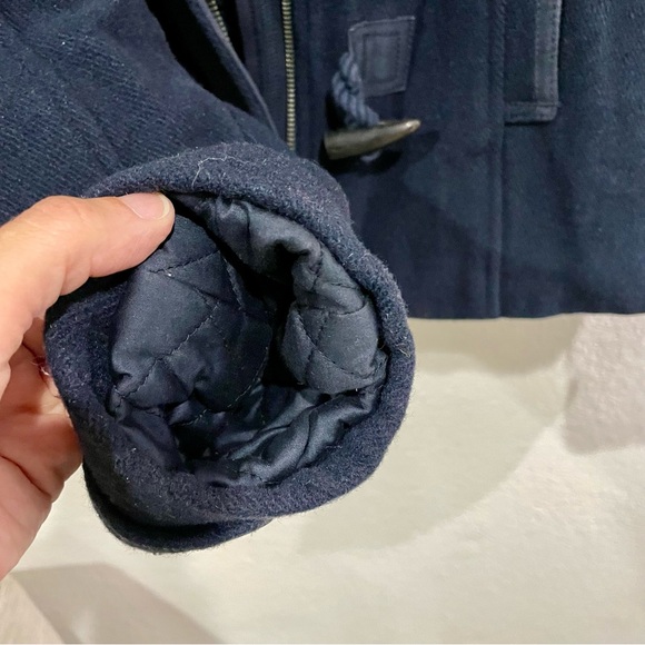 ABERCROMBIE & FITCH Navy Blue Wool Blend Toggle Jacket Womens Small - Picture 9 of 11